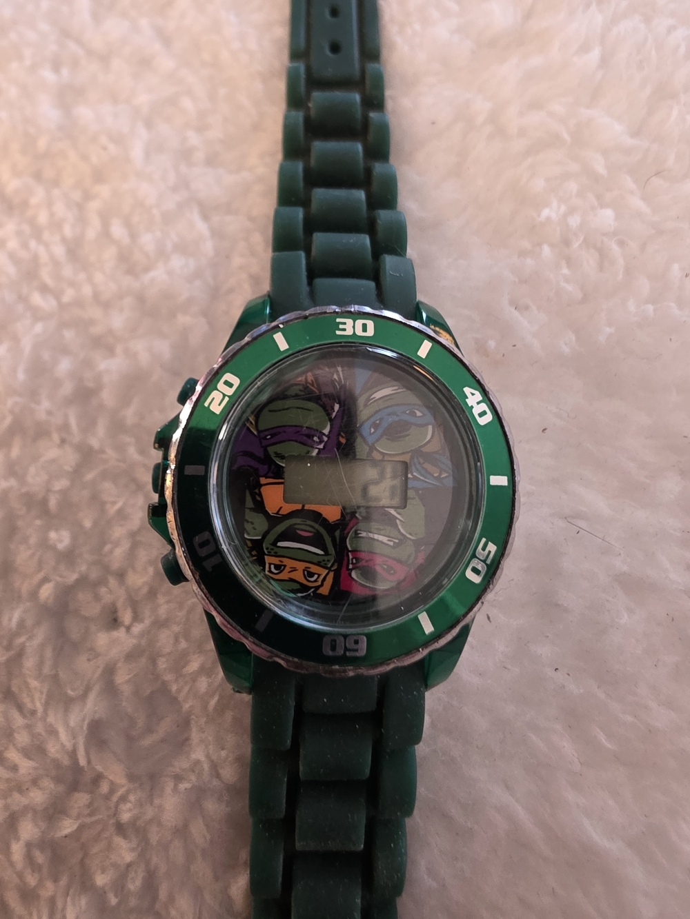Green Kids Digital Watch with Ninja Turtle Design
